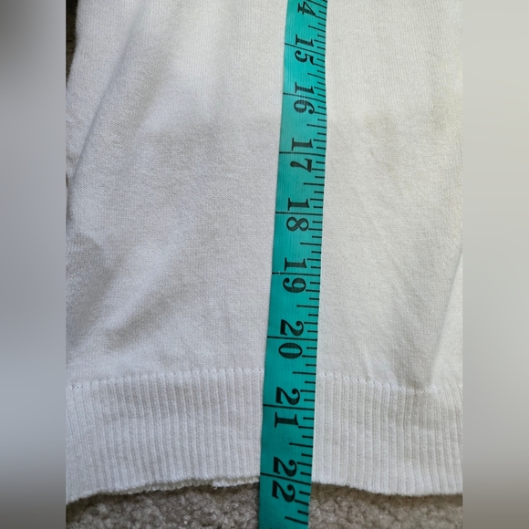 Pierre Cardin White Cardigan Sweater With Pastel Lace. Size Small - Picture 10 of 10